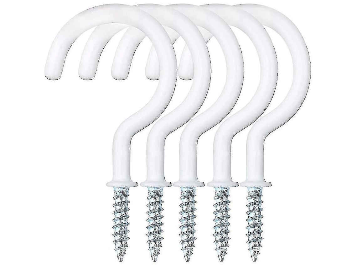 Ganchos para Canecas Fasst, 30 Unidades de Ganchos de Rosca Revestidos de Plástico Branco para Pendurar Canecas, Resistentes e Duráveis. CUIDADOS