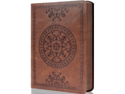 Caderno de couro vintage para homens, capa mole, 256 páginas pautadas, 180 folhas lisas, diário de viagem, 5,7 x 8,3, Slowmoose marrom
