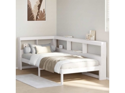 Cama Com Estante Sem Colchão 75x190 Cm Pinho Maciço Branco