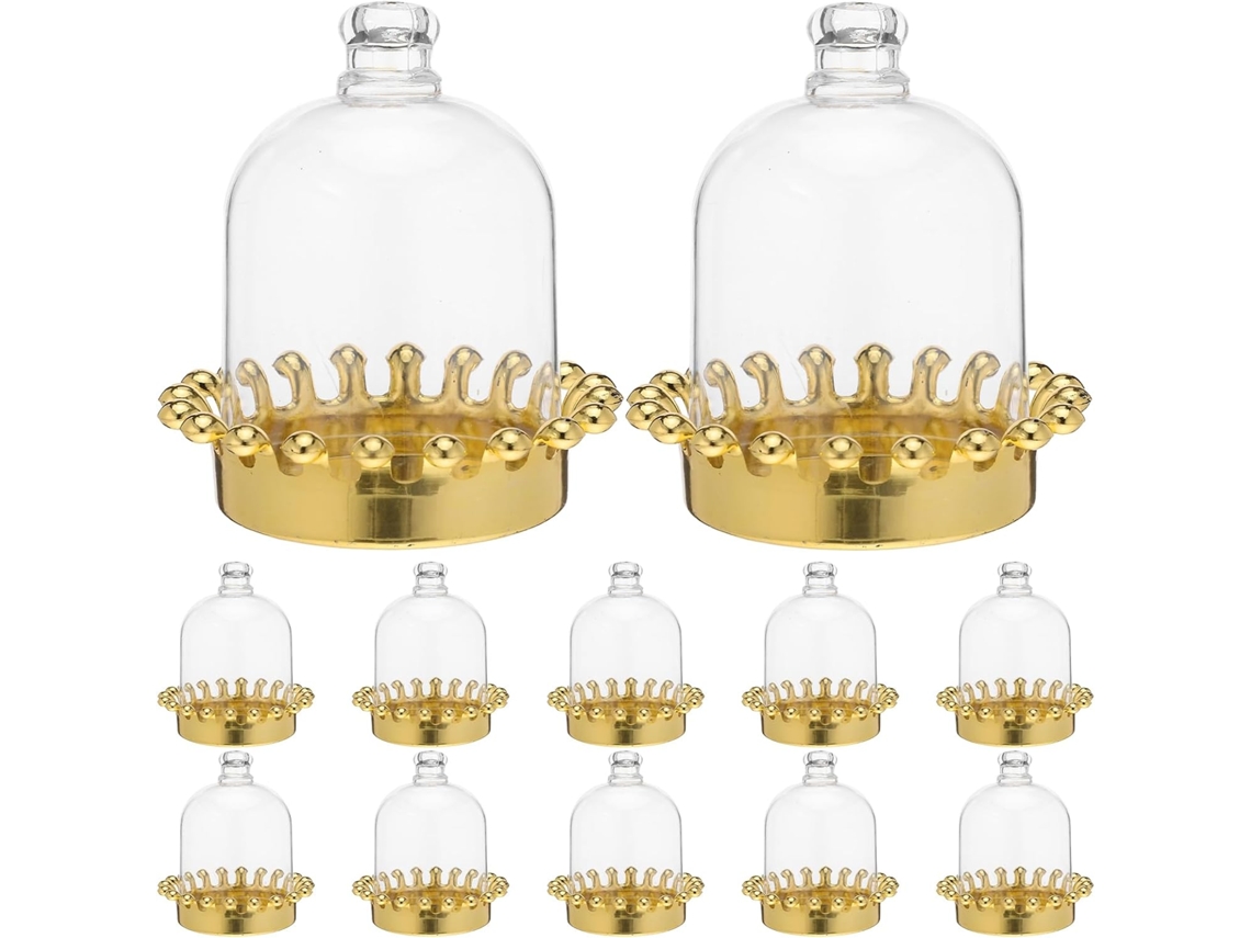 Conjunto De 12 Caixas Doces Transparentes Sewacc Com Tampa Em Formato Cúpula, Estilo Europeu, Ideais Para Casamentos