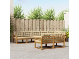 Vidaxl Conjunto De Sofás Para Exterior 8 Unid. Natural E Bege