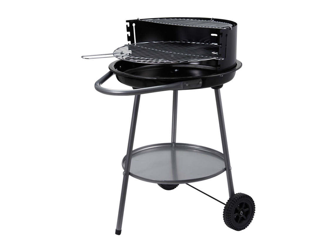 Churrasqueira Redonda A Carvão Well Home Ø51 Cm Com Rodas E Proteção Contra O Vento.