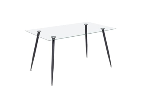 Mesa MOG CASA Beale 160x80 - Design Transparente, Pés Pretos, Altura 75cm I-FLAIR