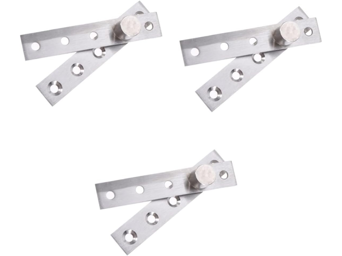 Conjunto De 3 Dobradiças Excêntricas Aço Inoxidável Para Portas