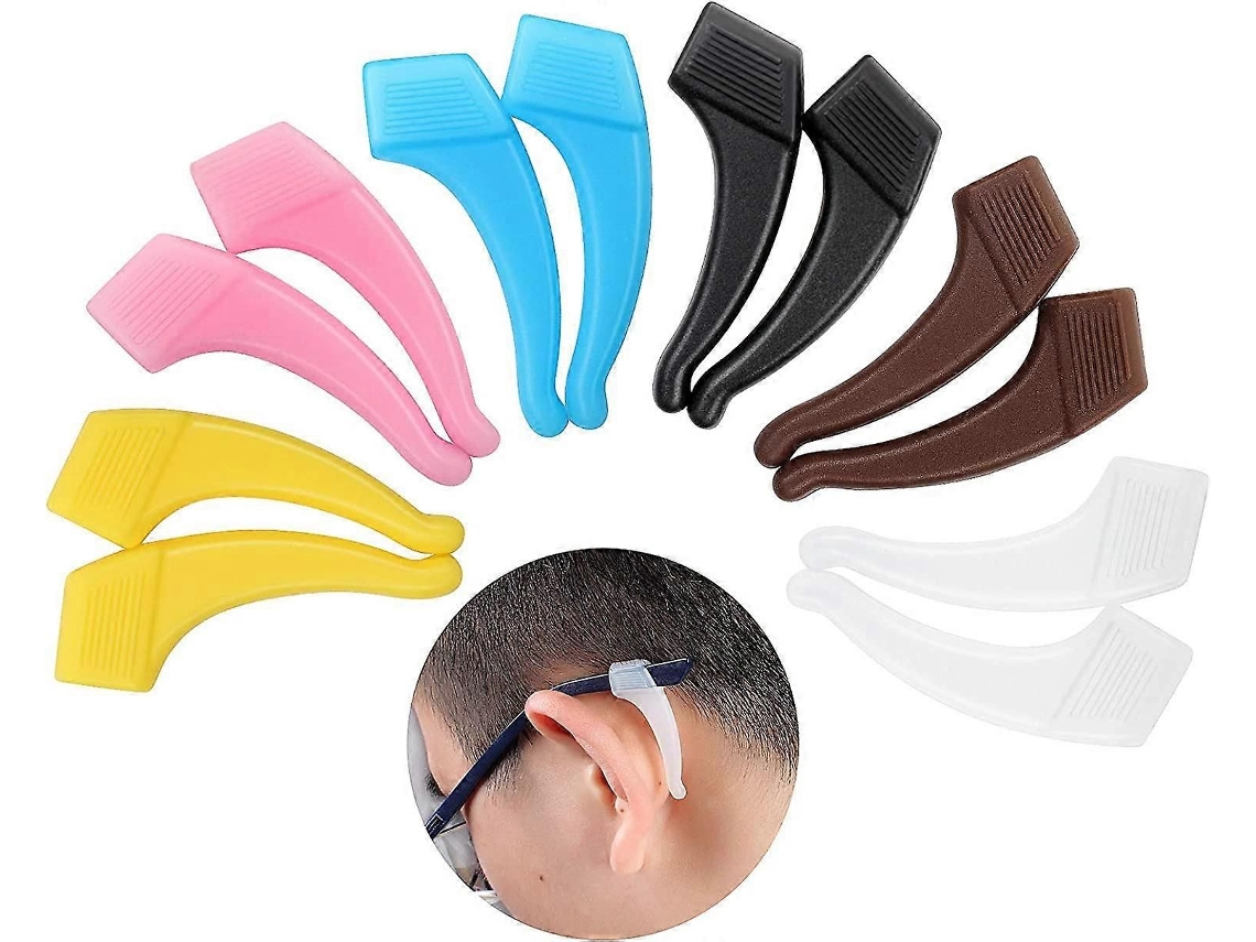6 Pares de Suporte Antiderrapante Silicone Confortável para Óculos, Acessórios, Gancho Orelha, Ponta Haste Esportes GOKOCO