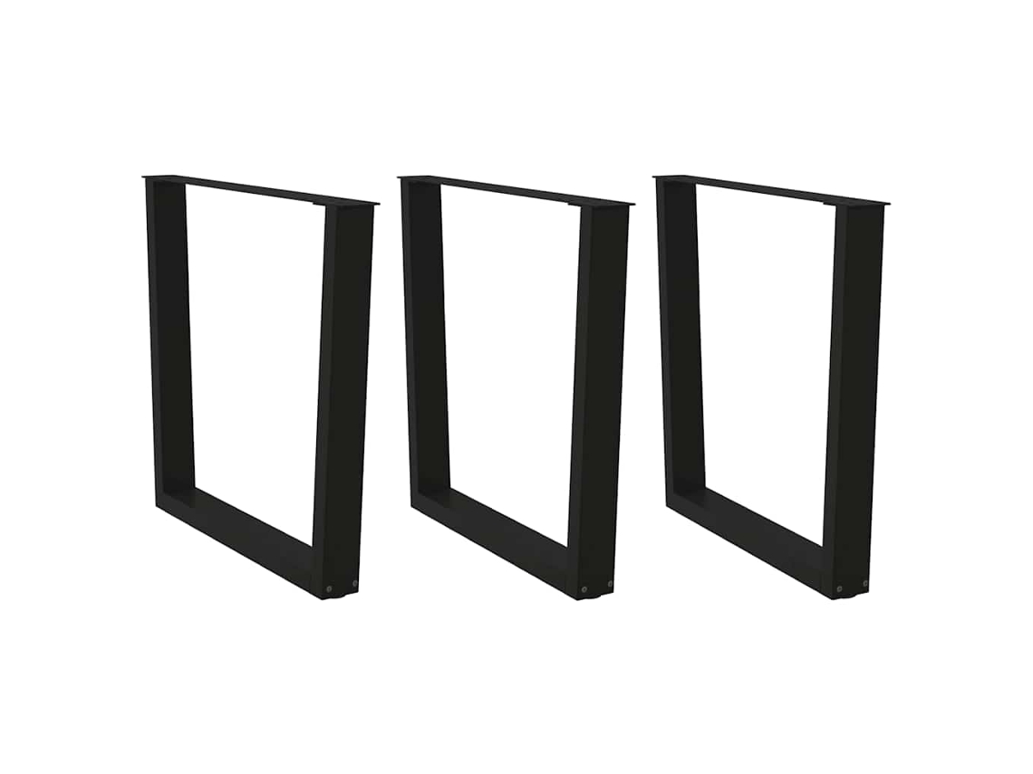 Vidaxl Pernas Para Mesa De Jantar Em V 3 Peças, Preto, 90x(72-73,3) Cm, Aço