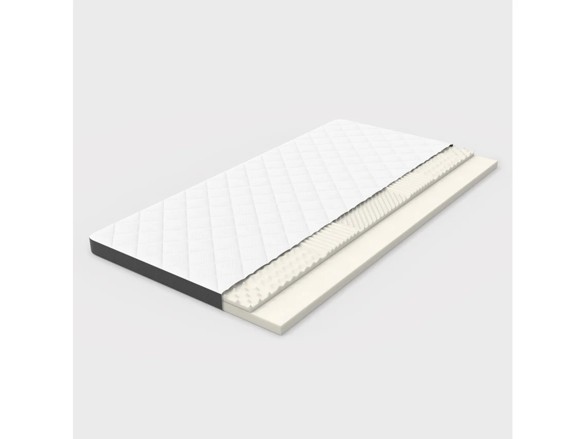 Colchão Confortável H3 90x200 7cm, Espuma 7 Zonas, Suporte Lombar, Certificado Oeko-tex, Fabricado Na China.