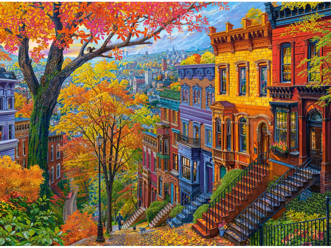 Quebra Cabeça Castorland Autumn City Hill 3000 Peças Para Se Divertir