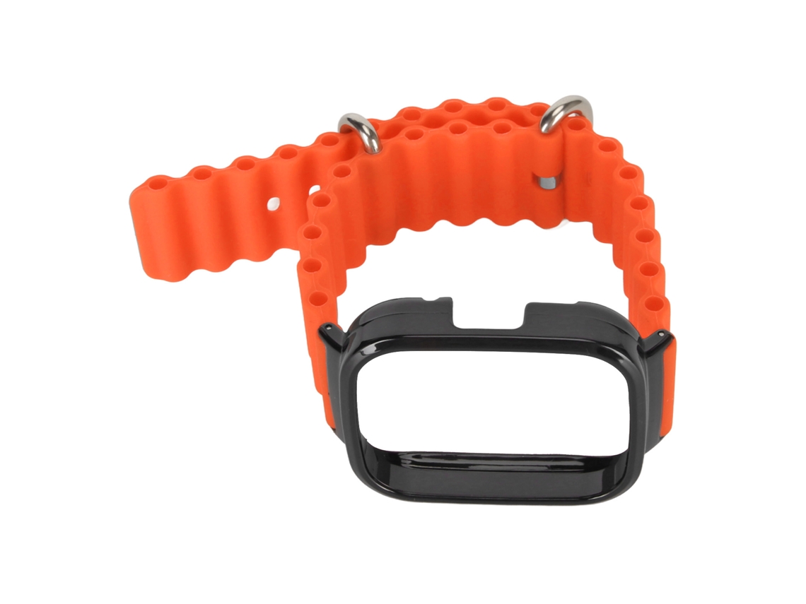 Pulseira de Substituição 2 em 1 com Capa Protetora para Redmi Watch 3 Silicone Laranja