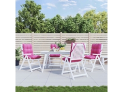 Vidaxl Almofadões Cadeira Encosto Baixo 4 Pcs Tecido Oxford Rosa