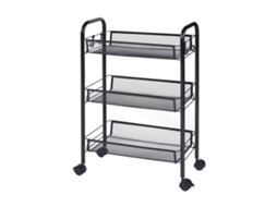 Carro de Cozinha Tromsø com 3 Cestos em Aço 63X44X26Cm Preto [EN.CASA]