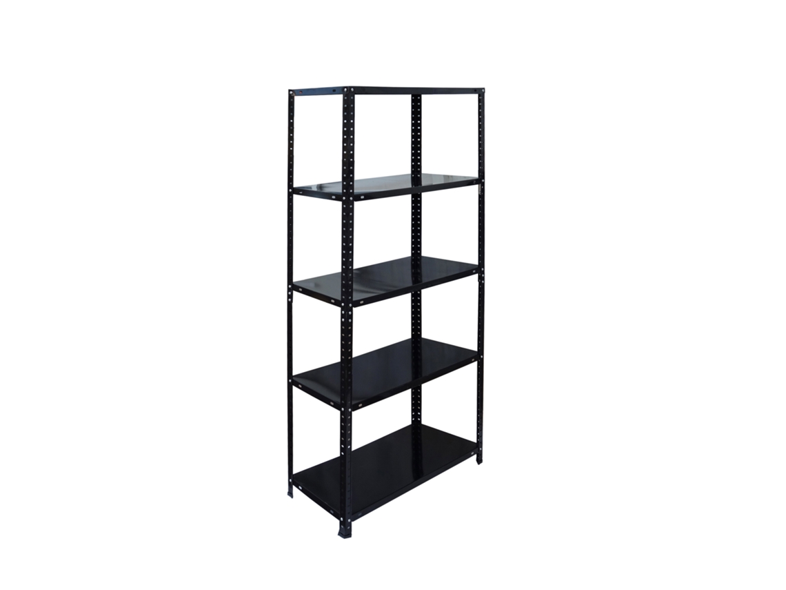 Relaxdays Estante Aço, 150x75x30 Cm, 200 Kg, 5 Níveis, Cave, Garagem E Oficina, Para Cargas Pesadas, Preta