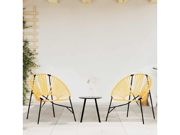 Vidaxl Cadeiras De Jardim 3 Pcs Vime Preto E Amarelo