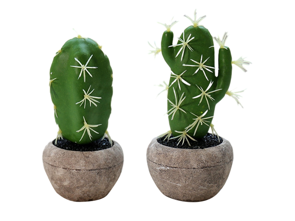Peças De Planta Simulada Pequena, Cacto Em Vaso, Miniatura Criativa, Decoração De Plantas Verdes