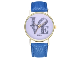 Reloj De Pareja Moda Novedad Quartz Correa De Cuero Unisex Azul