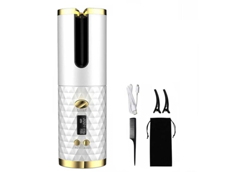 Modeladores de Cabelo Cerâmico KLACK Zdj01 Carretel Recarregável Profissional com Lcd- Branco