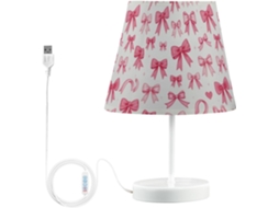 Abajur De Cabeceira Em Formato Coração Kcldeci Com Rosa E Vermelho Laços Para Quarto, Estilo Rústico, Sala De Estar, Luz
