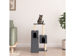 Vidaxl Árvore P/ Gatos C/ Postes Arranhadores Sisal 82 Cm Cinza-escuro