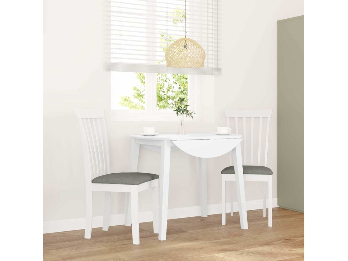 Vidaxl Cadeiras De Jantar Com Almofadões 2 Pcs Madeira Maciça Branco