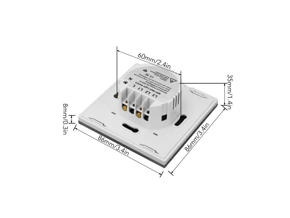 Laxiscreed Interruptor Wifi Rf Smart Com Toque E Comando De Voz Para Automação Doméstica