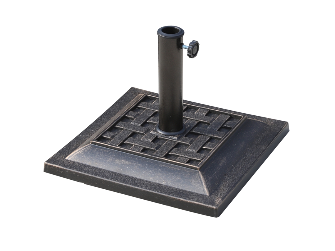 Base per Ombrellone da giardino, 9 Kg, supporto per pali Ø38 mm, in ottone, Ø44x32 cm ZENCORE SERVICES