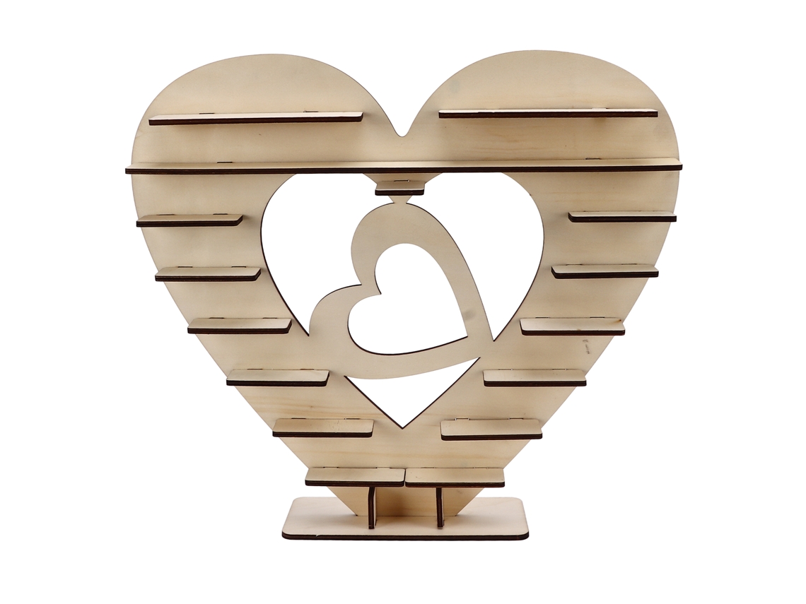 Porta Chocolate De Madera Corazón Ecológico Fácil De Montar Duradero Reutilizable Mini Porta Tarta Para Fiesta Boda