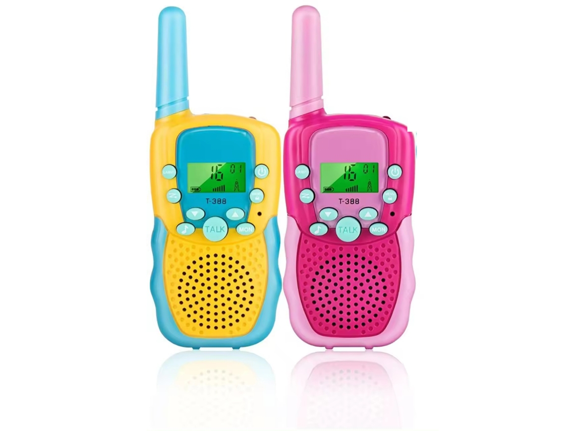Walkie Talkie Infantil 8 Canais Vox Tela Lcd 3km, Pacote Com 2 Brilvibera
