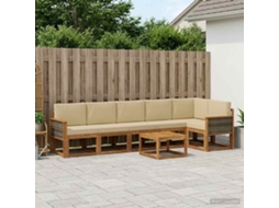 Vidaxl Conjunto De Sofás Para Exterior 7 Unid. Natural E Bege