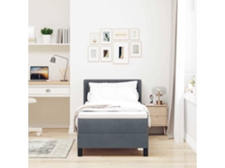 Vidaxl Cama Box Com Cabeceira Manual Cinza Escuro 200 X 80 Cm Veludo