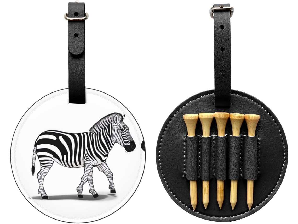Saco para Tees de Golfe Grassland Zebra, Preto Fácil de Transportar e Mais Eficiente para Jogar Golfe.