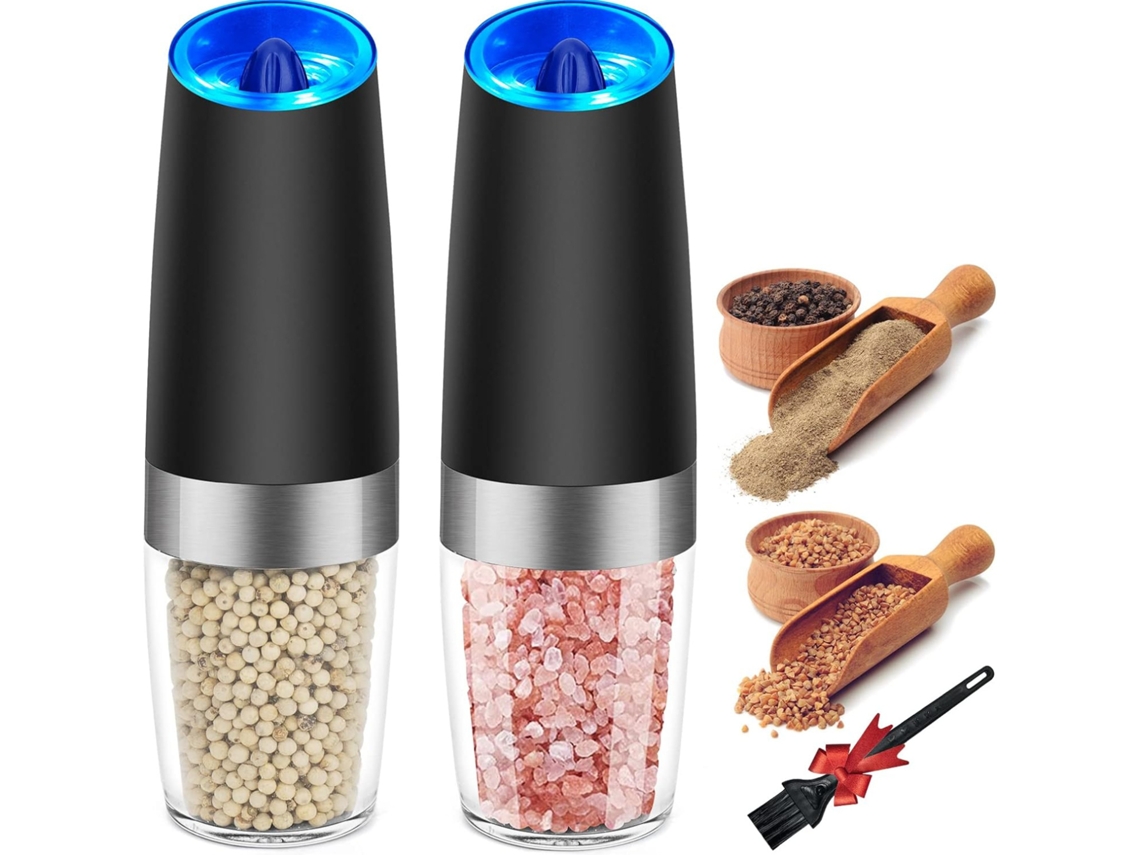 Conjunto de 2 moedores elétricos de pimenta e sal da Gravidade, Wellngs Mgf