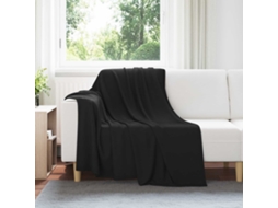 Vidaxl Manta Preto 200 X 150 Cm 0.42 Kg Lã