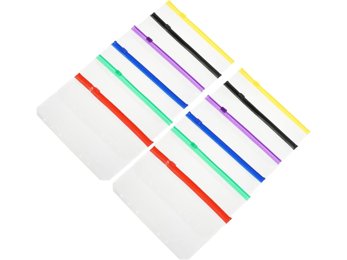 Estojo Transparente Com Zíper Healeved Tamanho A6 Para Fichário De 6 Furos, Pacote Com 12 Unidades, Bolsa De