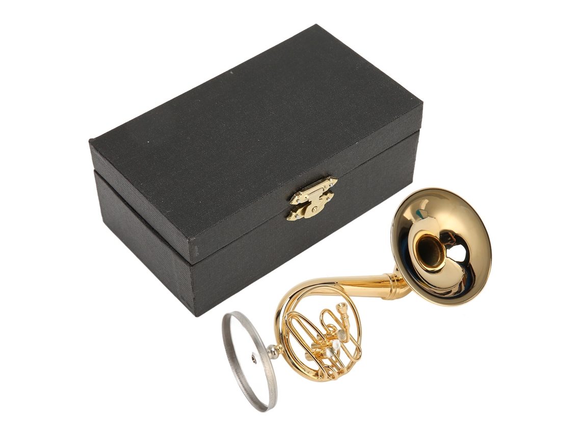Trompa Francesa Miniatura Latão Dourado Worten