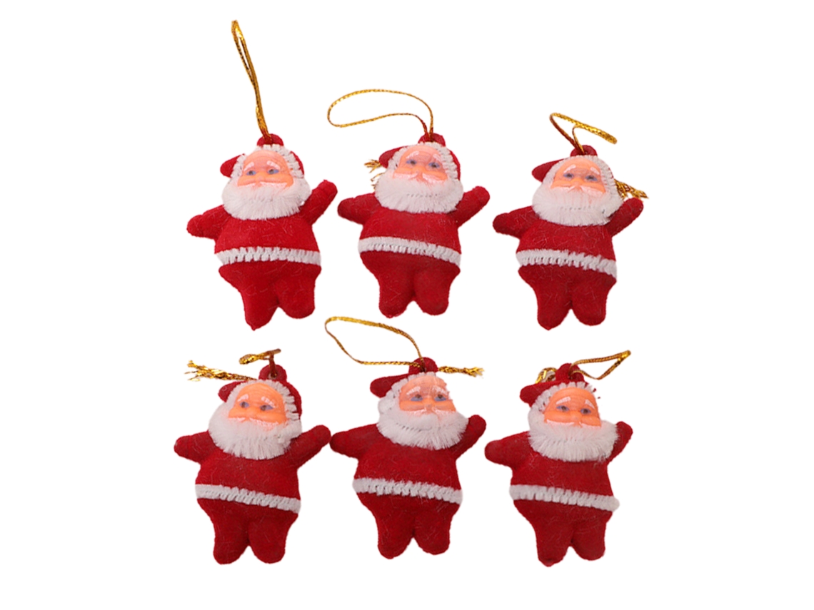 Conjunto de 6 Enfeites de Natal com Pai Natal LAXISCREED