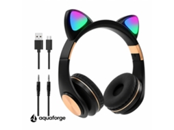 Fones De Ouvido Bluetooth Dobráveis Led Hi-fi Design Com Orelhas De Gato