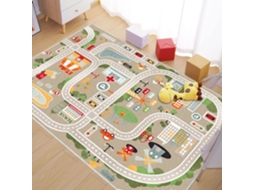 Tapete De Sala Ehstmind Jogos Brincar City Life Carros Trens Brinquedo Multicor (100x50x50cm)