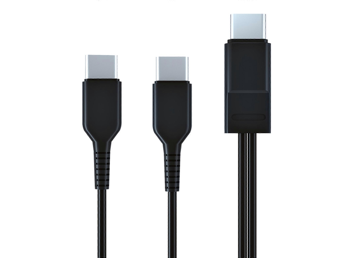 Lurelia Cabo Usb-c, Telemóveis, 1 Em 2, Transferência De Dados, Preto