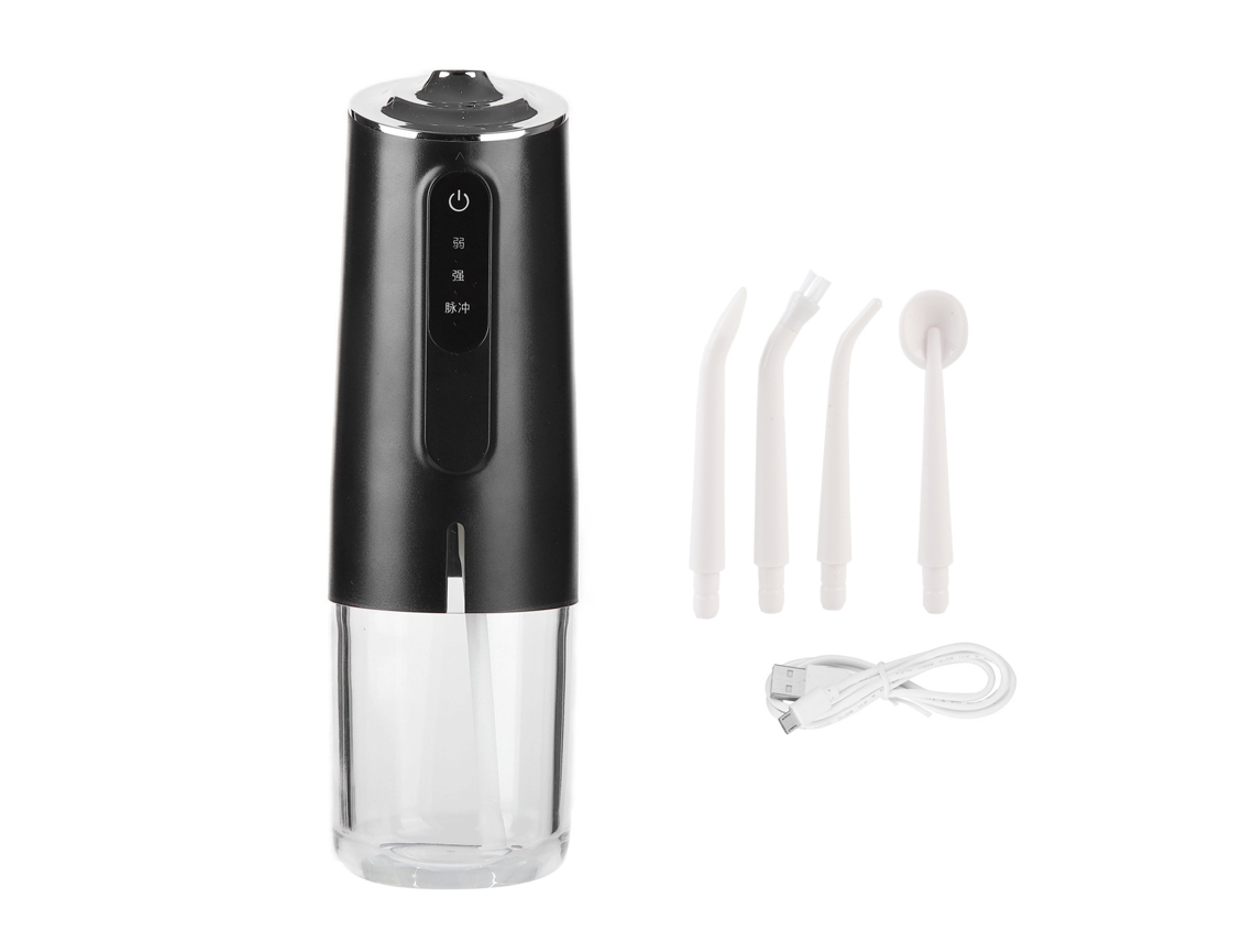 Irrigador Bucal Portátil 240ml 3 Modos Usb Recarregável Bateria 1200ma Ipx7 com Bicos