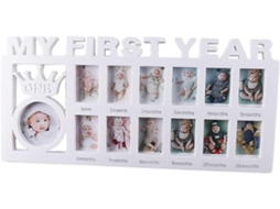 Rebe quadro de Fotos para Bebê Primeiro Ano 13 Fotos Colagem Presente Batismo Decoração Menino Menina
