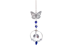 Decoração De Borboleta Com Bola De Cristal Prismática Arco-íris Para Pendurar