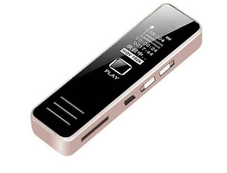 Mini Gravador Digital Profissional Mp3 Player / Gravador Recarregável 16gbrosa Ouro Gusshious