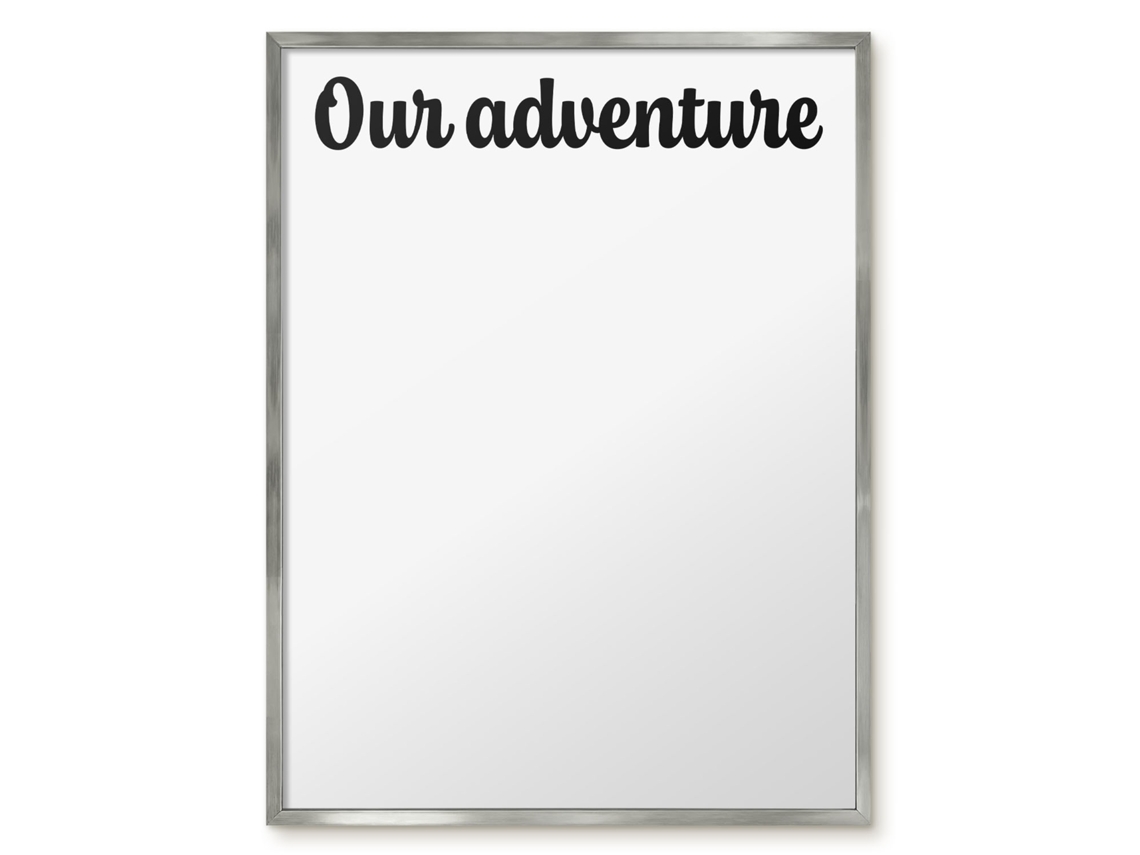 Quadro de vidro magnético Nossa aventura para o hall Espelharte (60x80 cm)