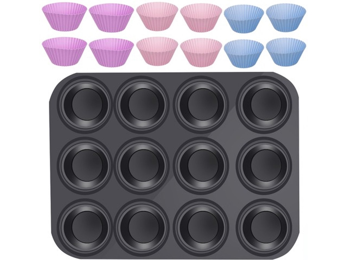 Bandeja de silicone para cupcakes, 12 moldes ZYBLSSBB