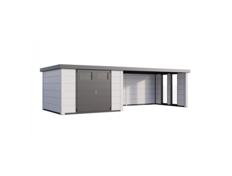 Abrigo De Jardim Metálico Nh8 Com Apoio Xl E Janelas À Direita | Branco / Branco | (464 X 298) Novo Habitat (298 X 298)