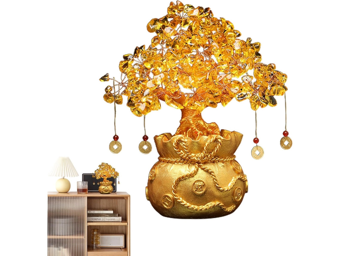 Árvore Em Monnaie Em - Árvore Em Monnaie Chinois - Feng Shui Em Citrino, Richesse,