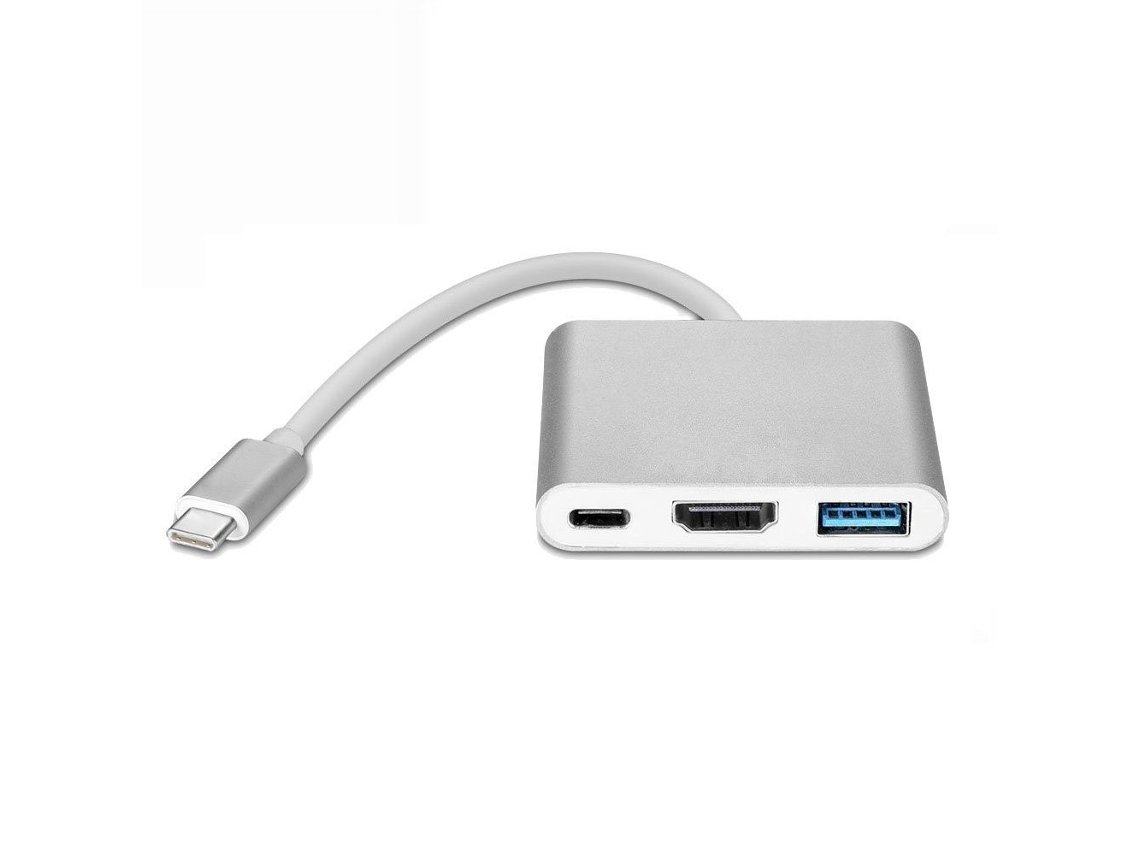 Adaptador Inf Usb C Multiport Para Usb, Usb C , Compatível Com 4k Hdmi Prata Brilvibera (usb Pd)