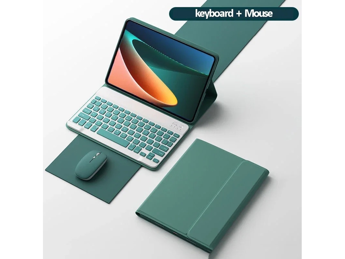 Capa Teclado Panoona Para Xiaomi Poco Pad M1 De 12,1 Polegadas, Com Teclado Magnético E Rato Bluetooth Verde