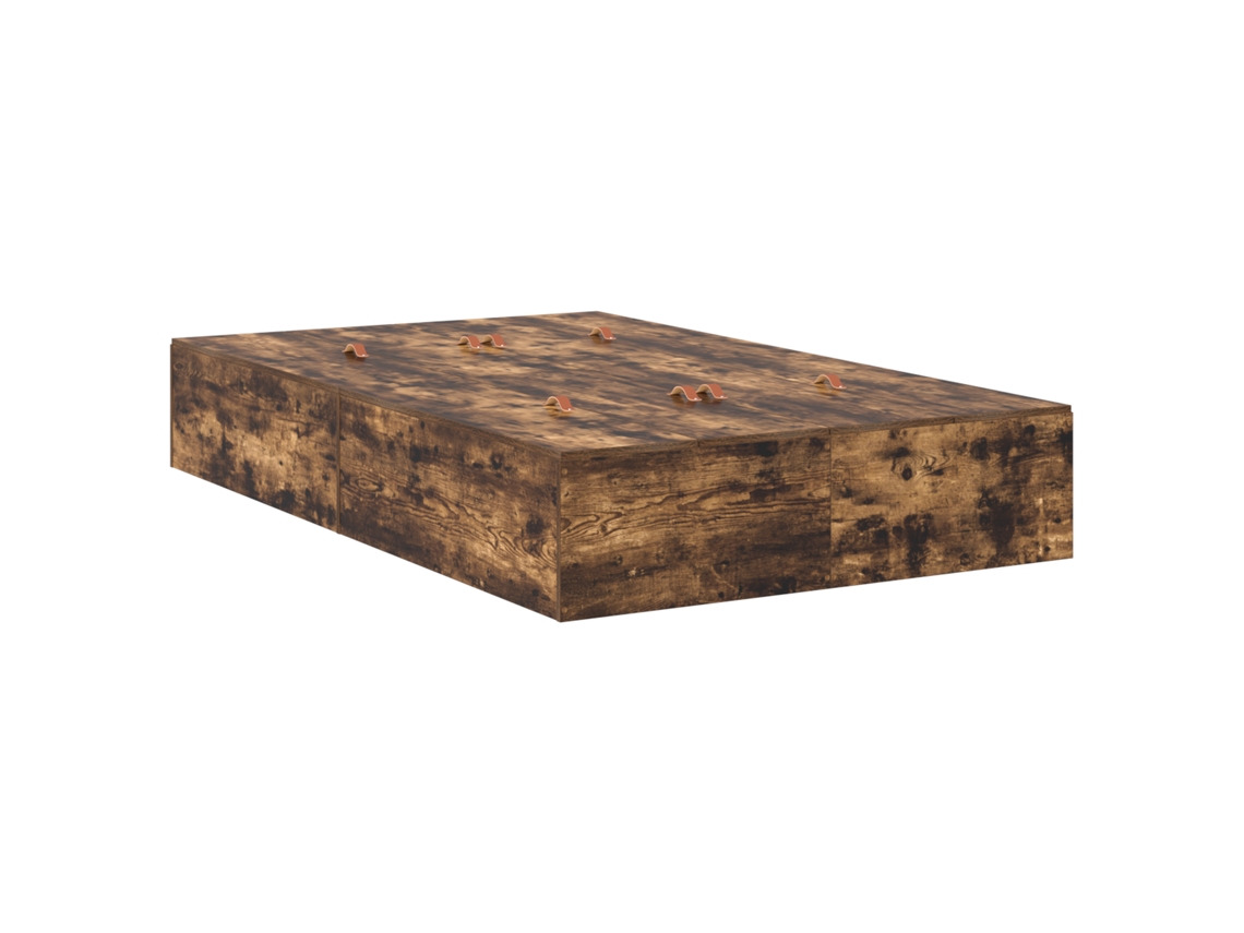 Conjunto 1 Estrado De Cama Com Arrumação Vidaxl Castanho Madeira De Pinho Maciça (120 X 200 Cm)
