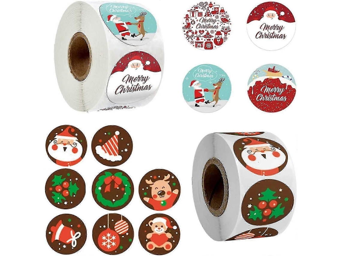 Adesivos Redondos De Natal Com 1000 Peças Para Presentes Aquaforge